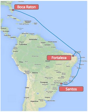 Cabo submarino que será instalado até o fim de 2016 por Google, Algar Telecom, Antel e Angola Cables terá 10,5 mil km. (Foto: Divulgação/Google)